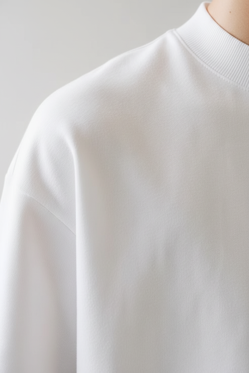 Plain Cotton Oversized Tee - Detail Shot
