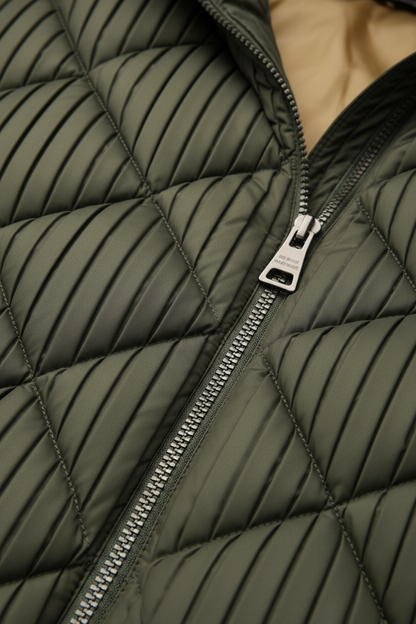 Pleated Puffer Jacket - Close-Up Detail