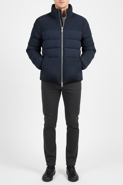 Pleated Puffer Jacket - Front View