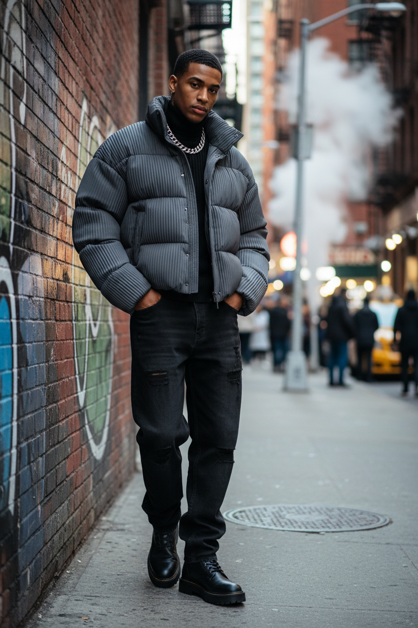 Pleated Puffer Jacket - Lifestyle