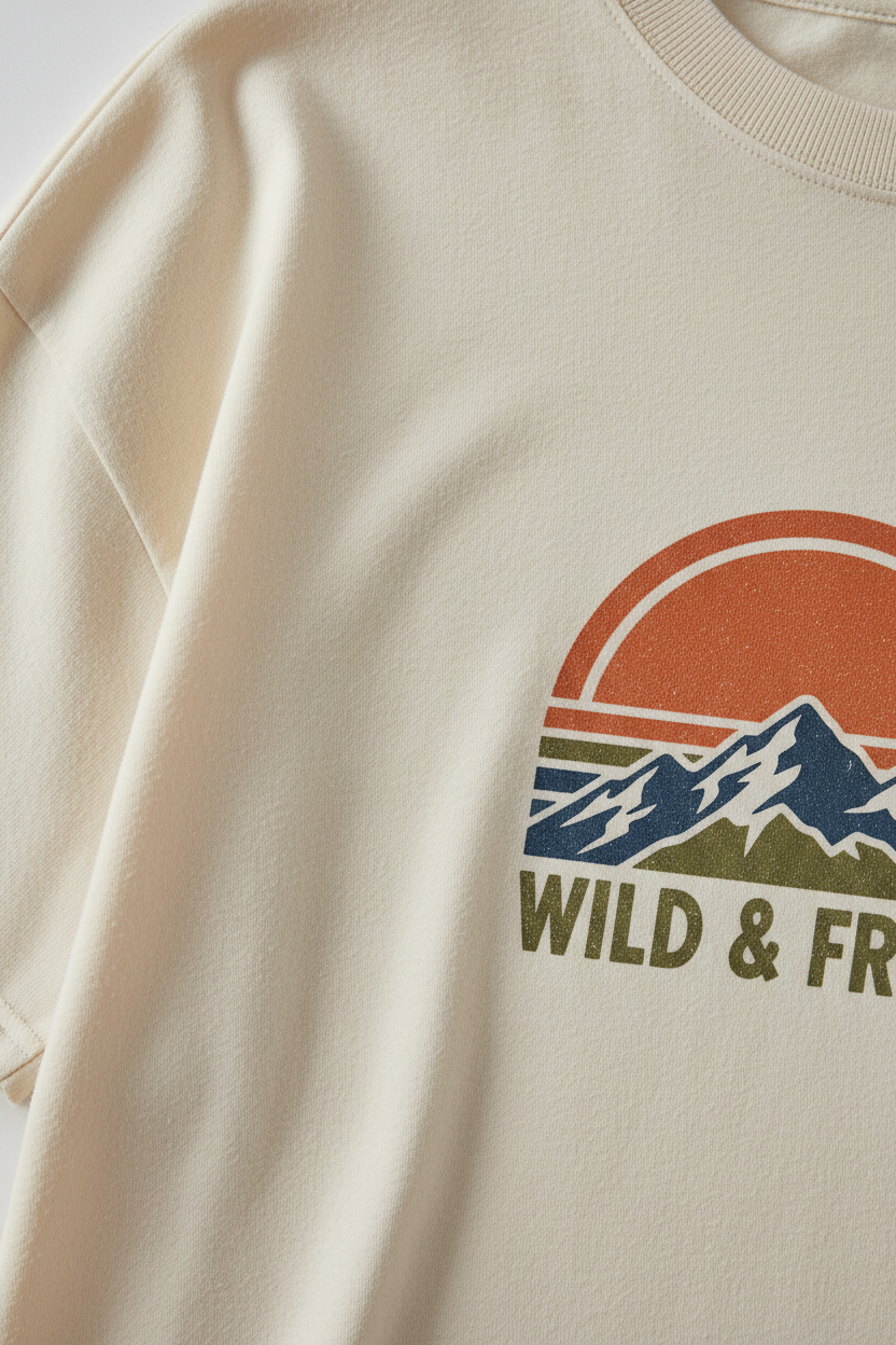 Pure Cotton Loose Tee - Close-Up Detail