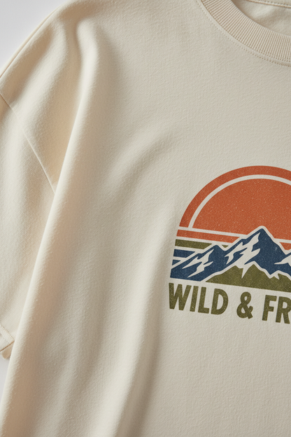 Pure Cotton Loose Tee - Close-Up Detail
