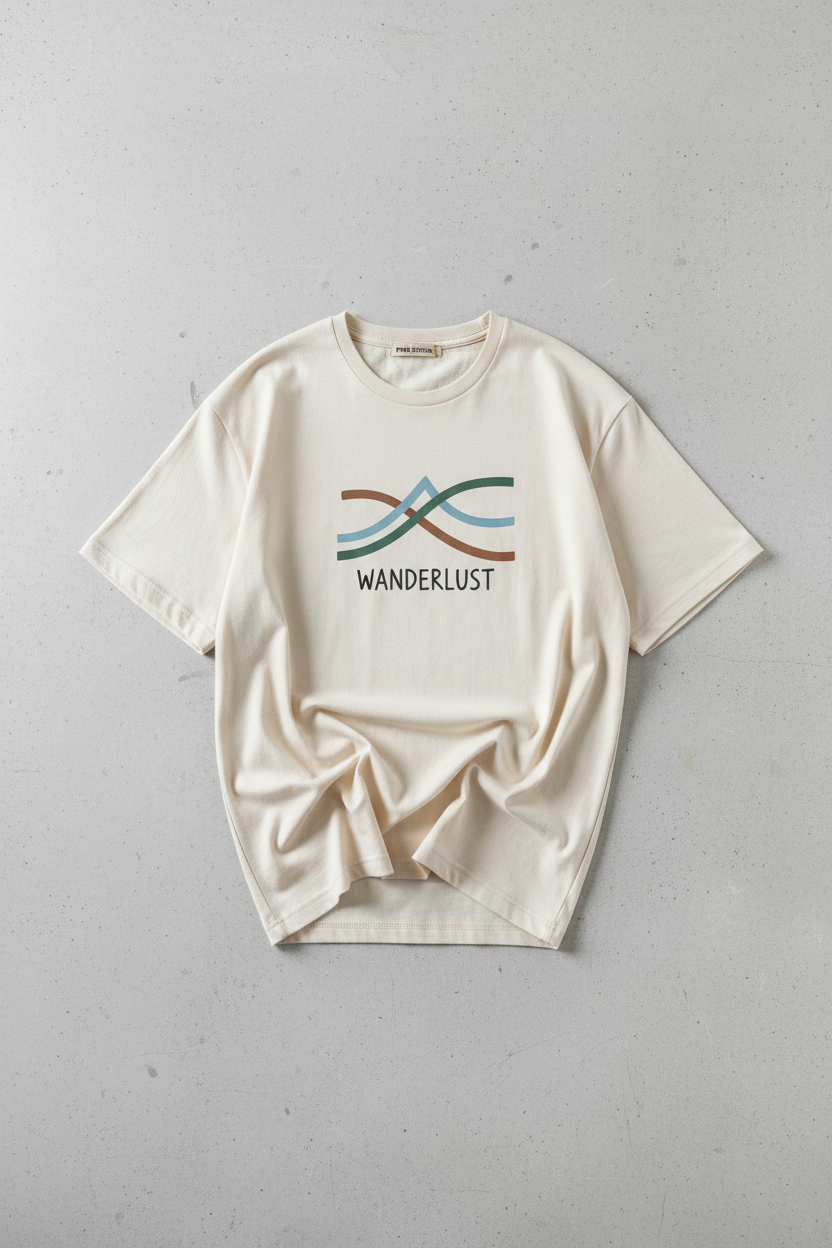 Pure Cotton Loose Tee - Flat Lay