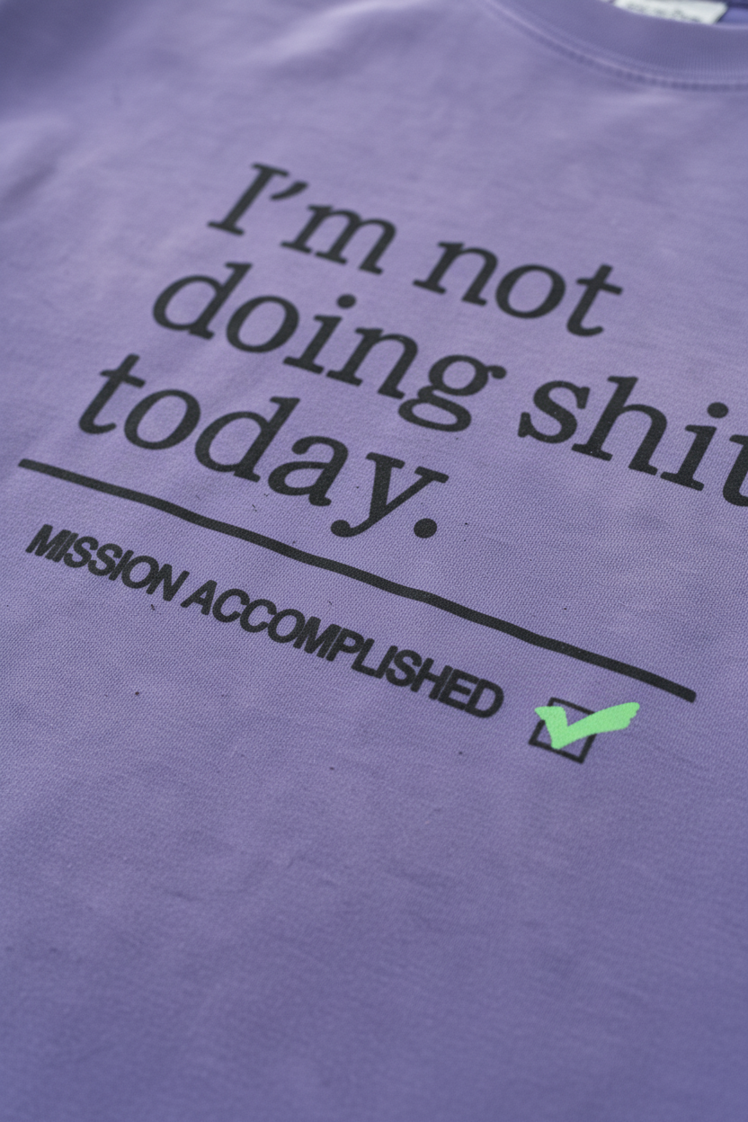 Purple Vintage Washed Graphic Tee - Detail Shot