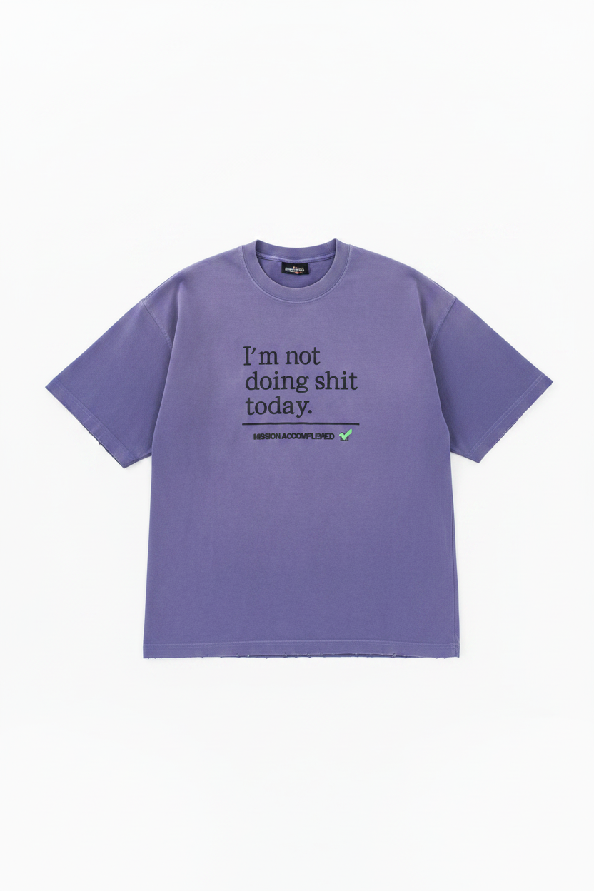 Purple Vintage Washed Graphic Tee - Flat Lay
