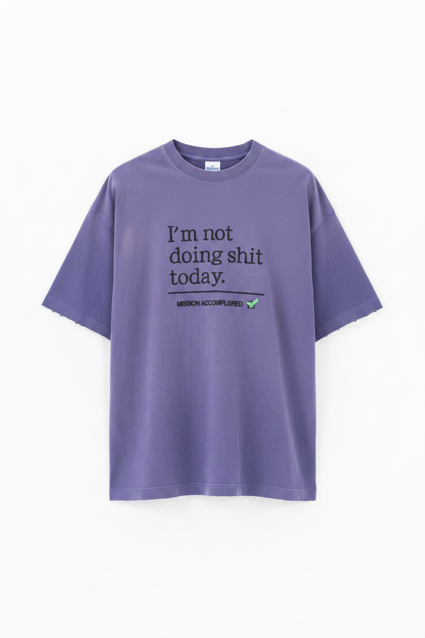 Purple Vintage Washed Graphic Tee - Front View