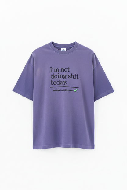 Purple Vintage Washed Graphic Tee - Front View