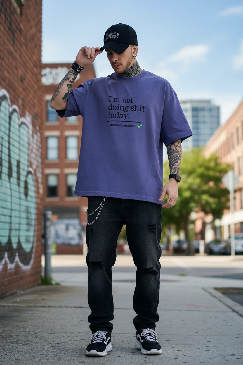 Purple Vintage Washed Graphic Tee - Lifestyle