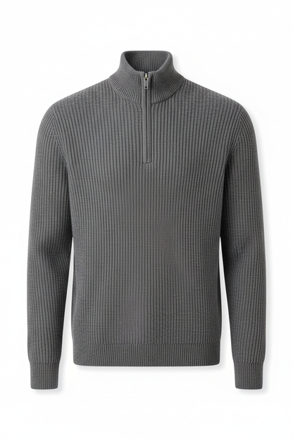 Quarter Zip Knit Sweater - Front View
