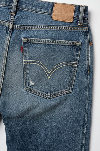 Retro Straight Leg Jeans - Close-Up Detail