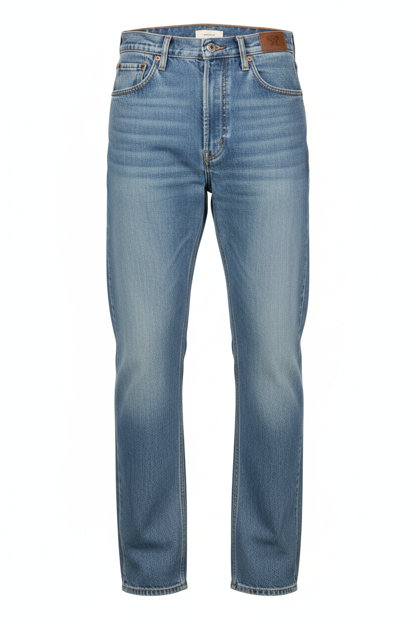 Retro Straight Leg Jeans - Front View