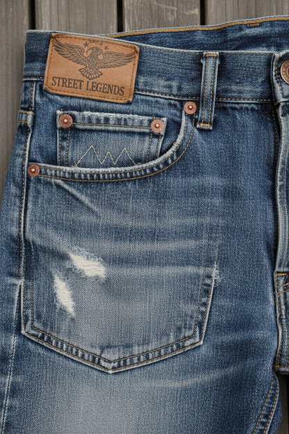 Retro Street Jeans - Close-Up Detail