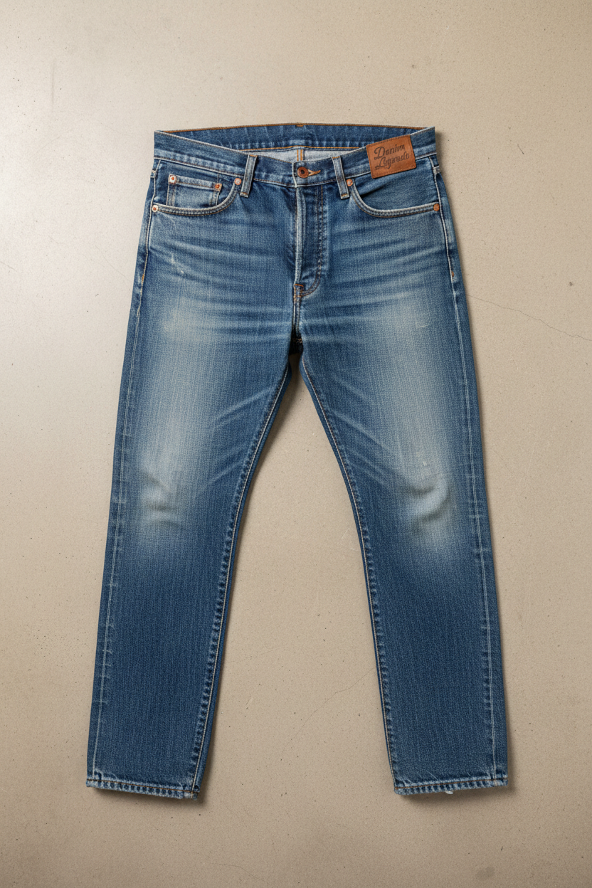 Retro Washed Jeans - Flat Lay