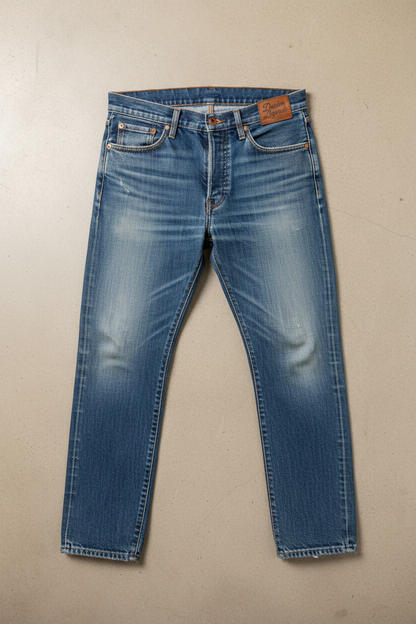 Retro Washed Jeans - Flat Lay