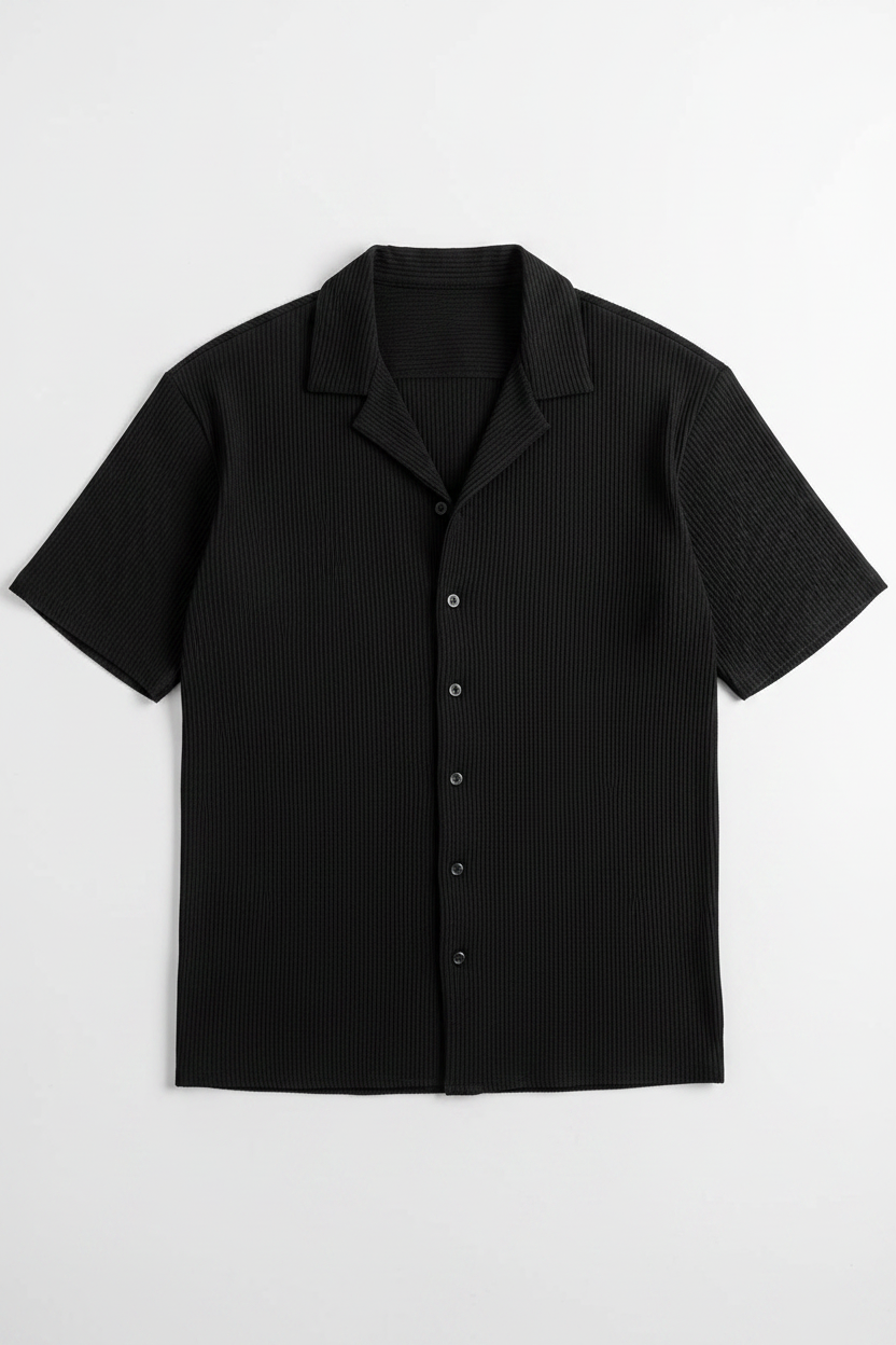 Short Sleeve Cardigan Shirt - Flat Lay