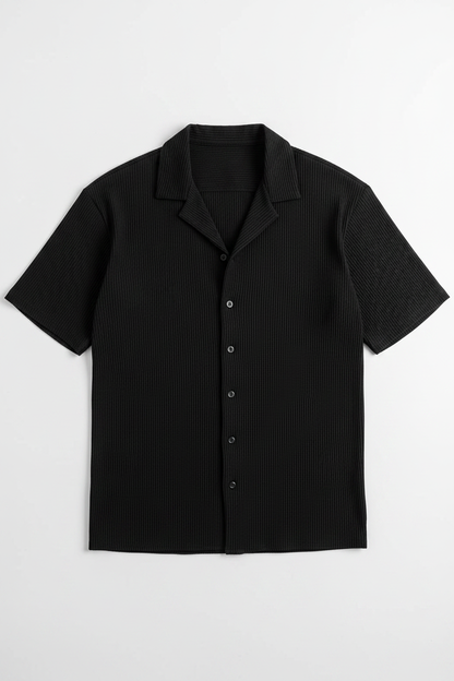 Short Sleeve Cardigan Shirt - Flat Lay