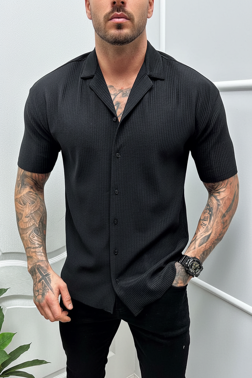 Short Sleeve Cardigan Shirt - Front View