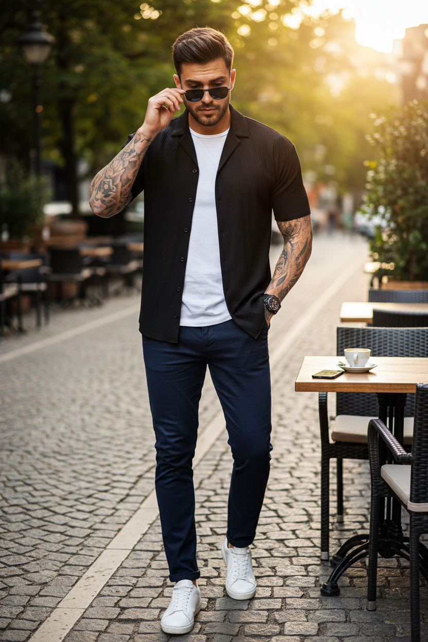 Short Sleeve Cardigan Shirt - Lifestyle