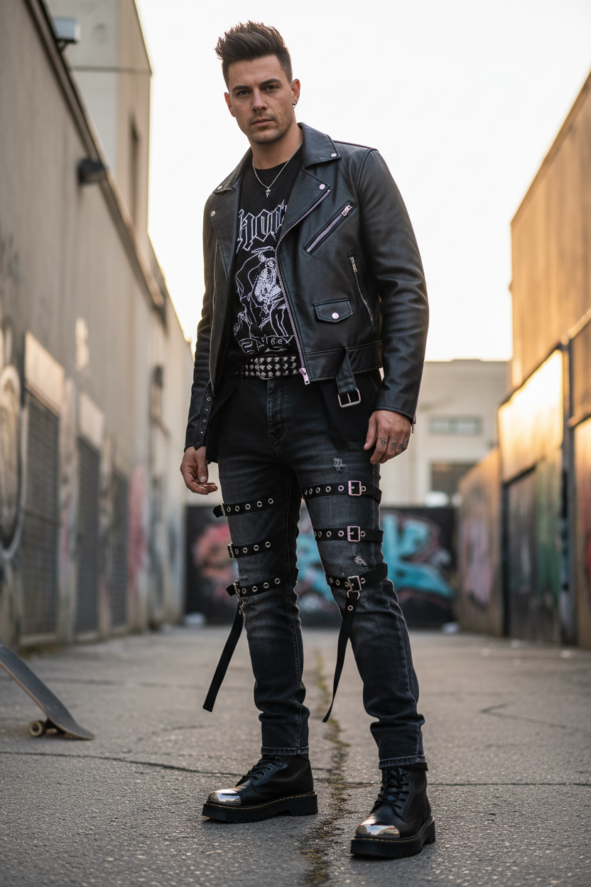 Strap Detail Straight Leg Jeans - Lifestyle