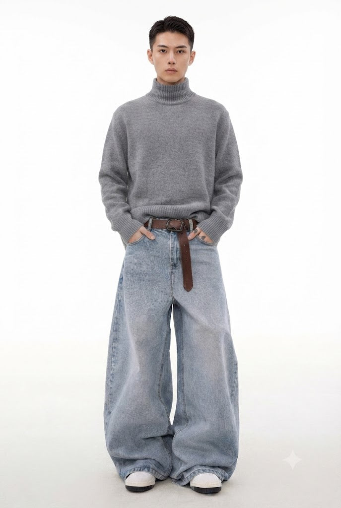 Retro Washed Straight Jeans