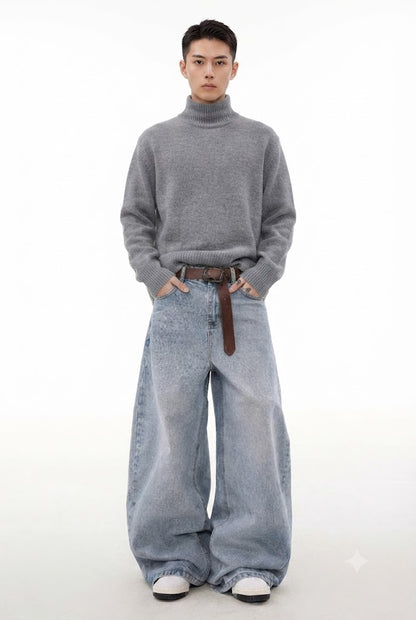 Retro Washed Straight Jeans
