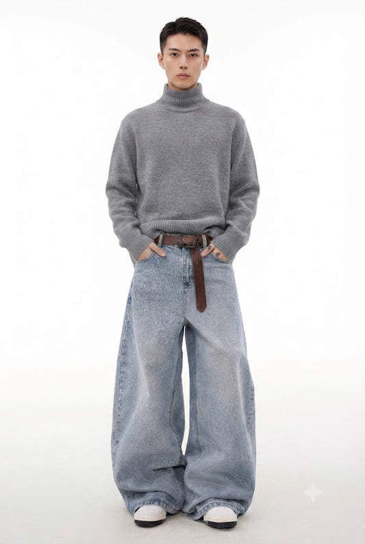 Retro Washed Straight Jeans