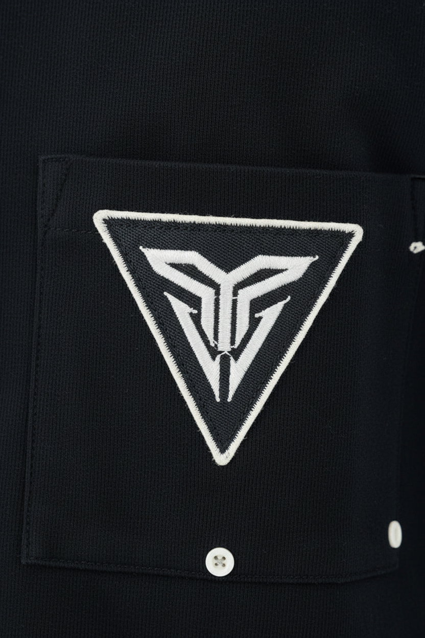 Triangle Patch Cotton Tee - Detail Shot