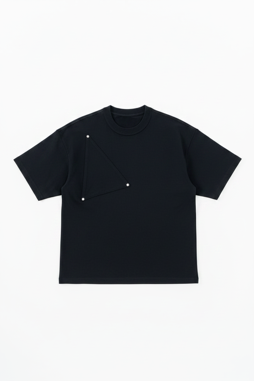 Triangle Patch Cotton Tee - Flat Lay