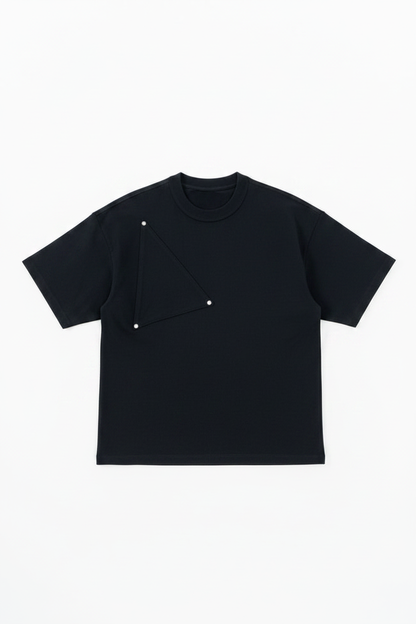 Triangle Patch Cotton Tee - Flat Lay