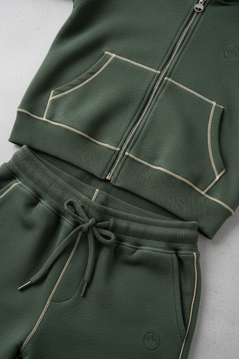 Two-Piece Tracksuit Set - Close-Up Detail