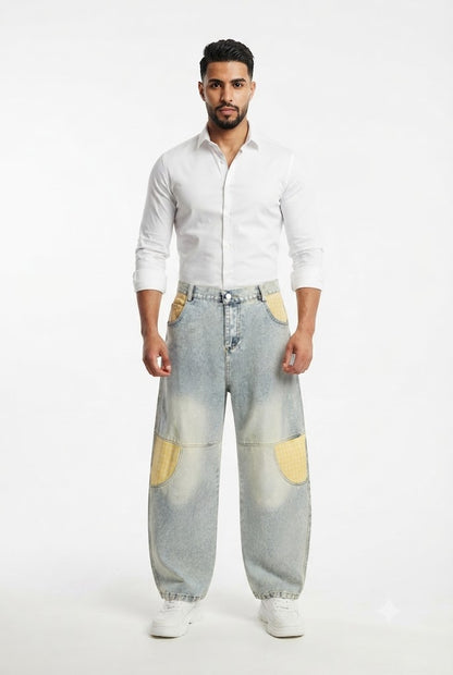 Yellow Patch Bootcut Jeans