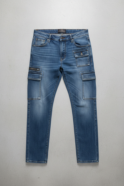 Urban Denim Cargo - Flat Lay