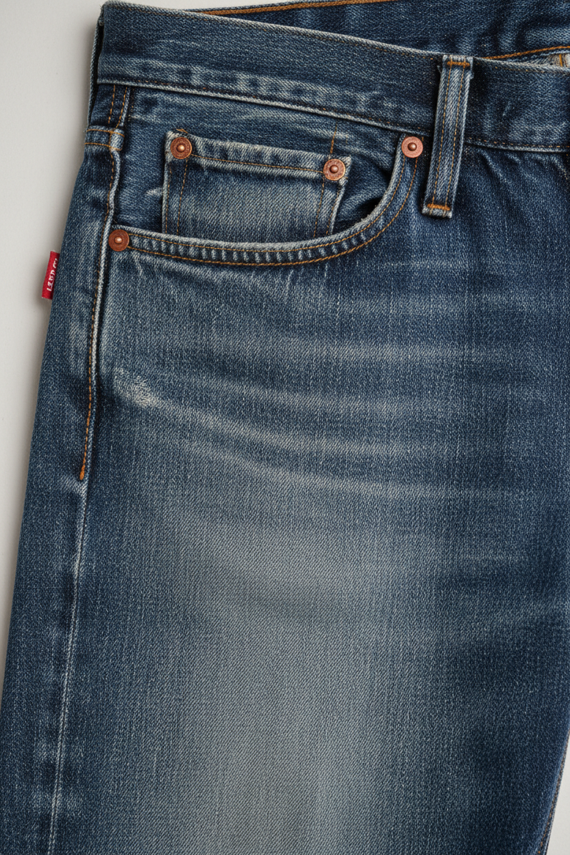 Vintage Straight Denim - Close-Up Detail