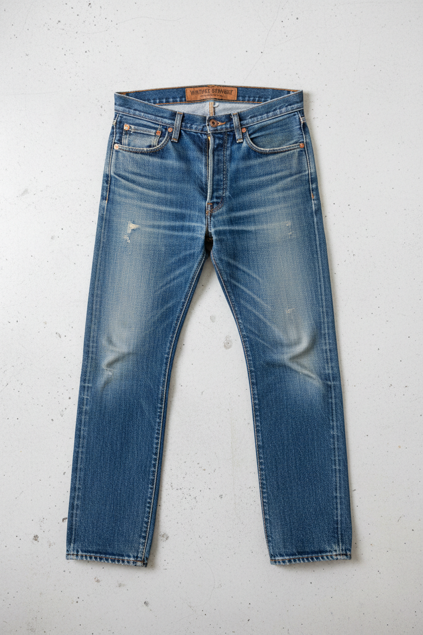 Vintage Straight Denim - Flat Lay