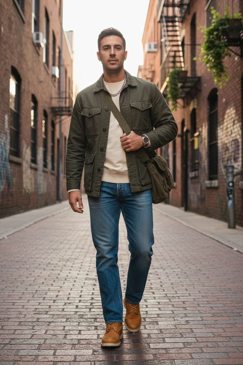 Vintage Wash Straight Jeans - Lifestyle
