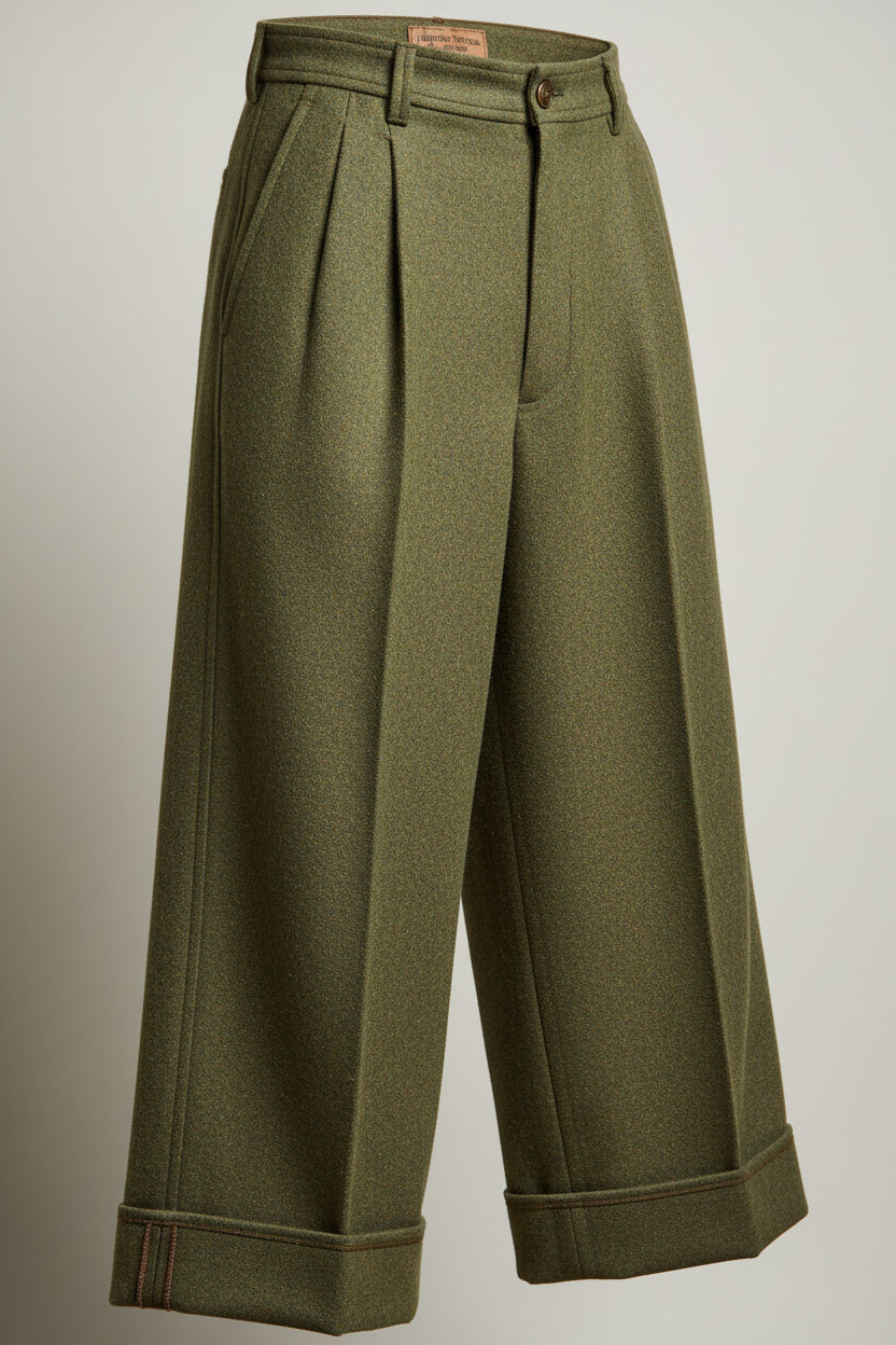 Vintage Wide Leg Trousers - Close-Up Detail