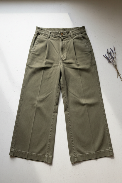 Vintage Wide Leg Trousers - Flat Lay