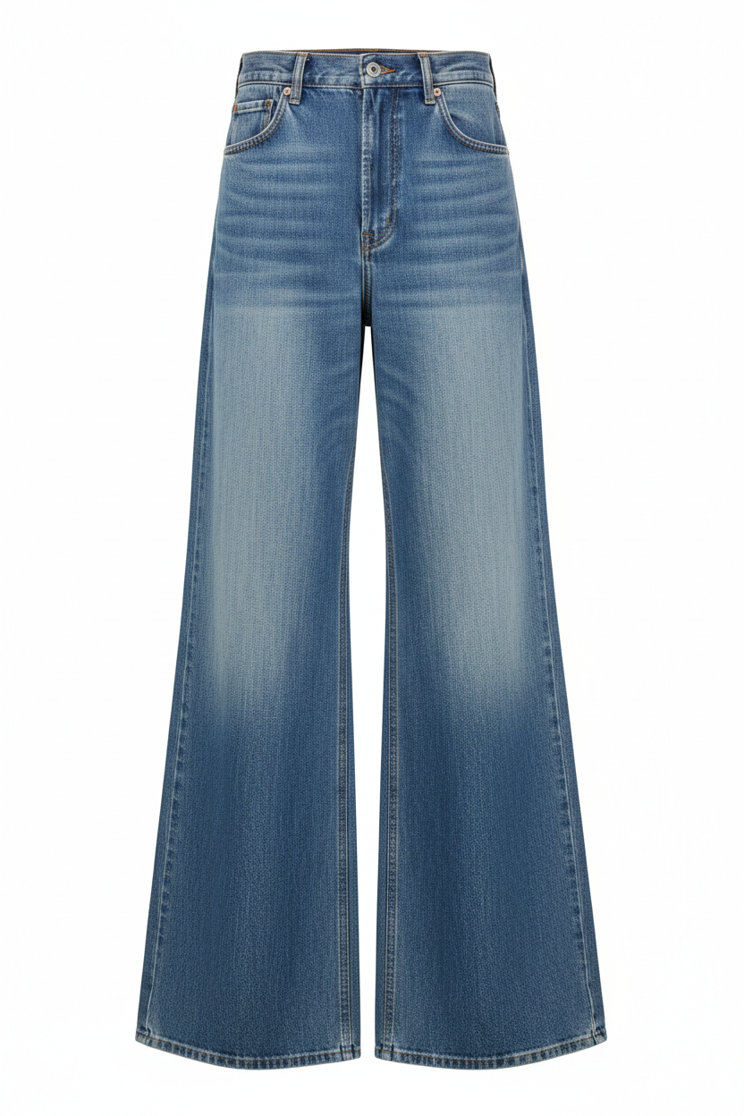 Vintage Wide Leg Trousers - Front View