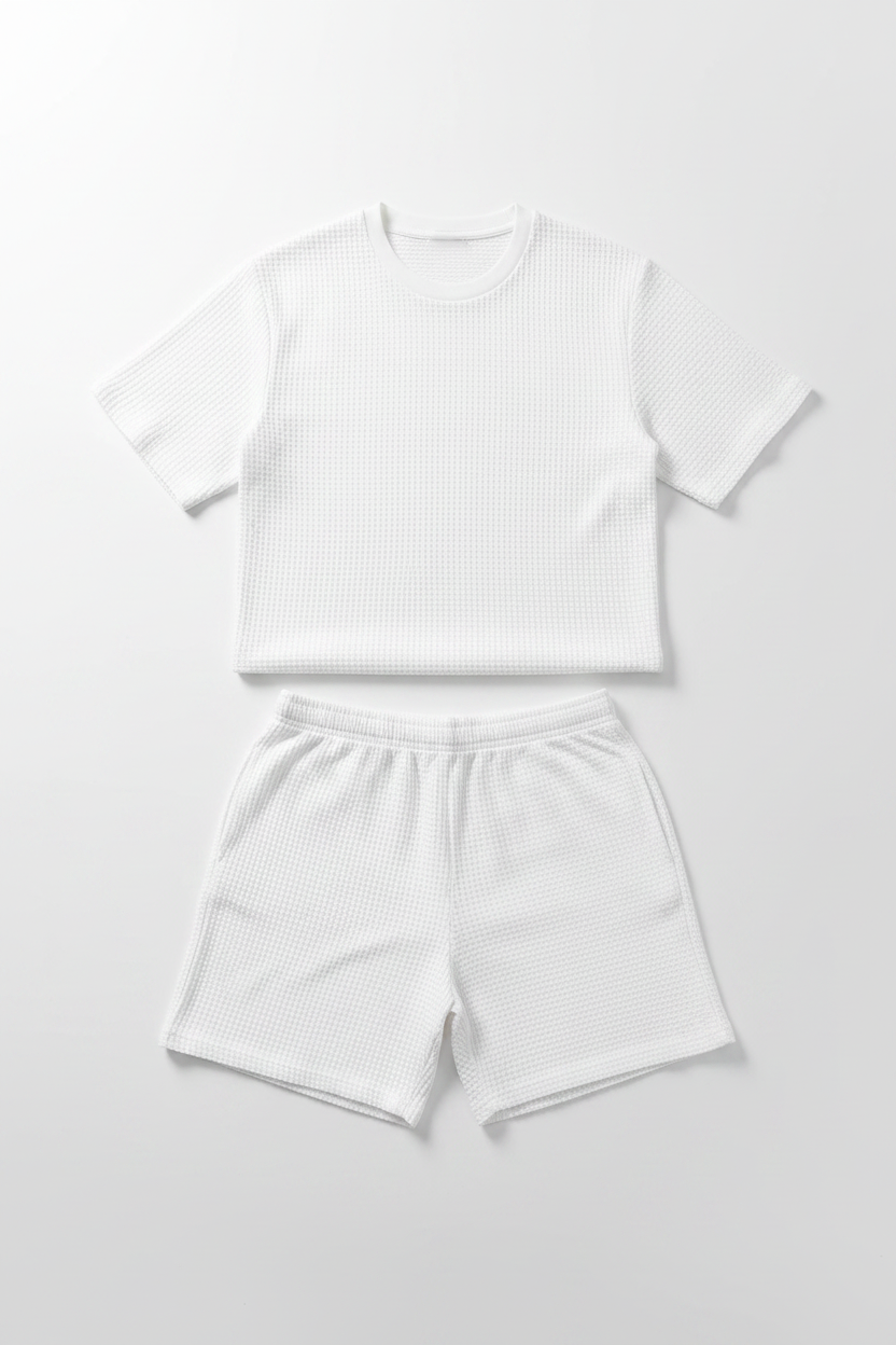 Waffle Knit Summer Set - Flat Lay