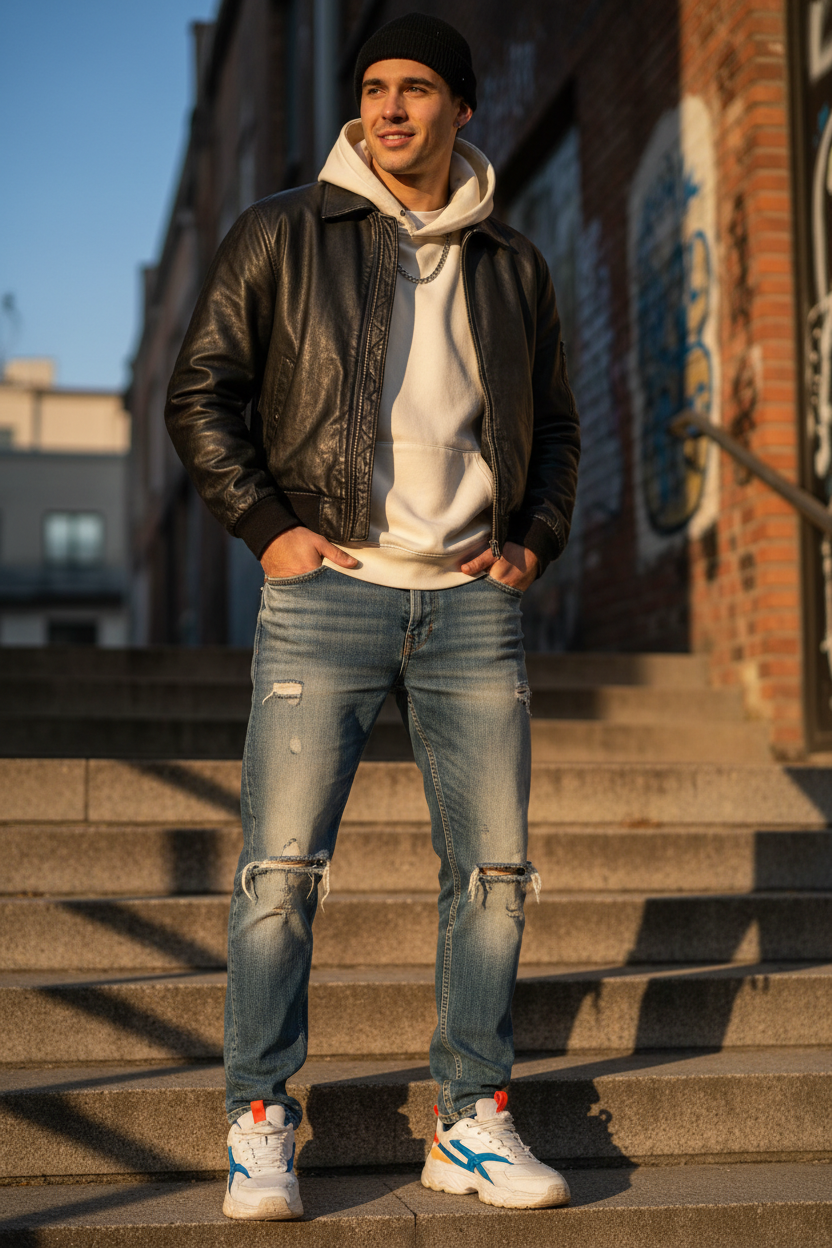 Washed Distressed Jeans - Lifestyle