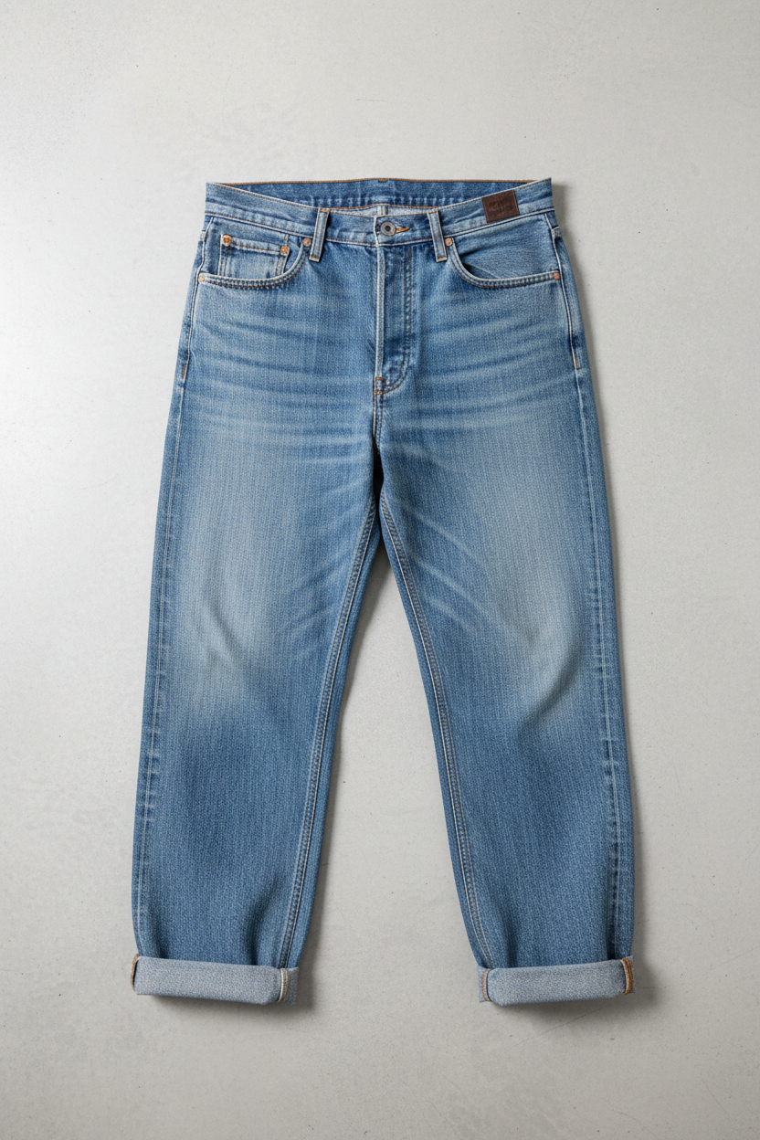 Washed Loose Fit Jeans - Flat Lay