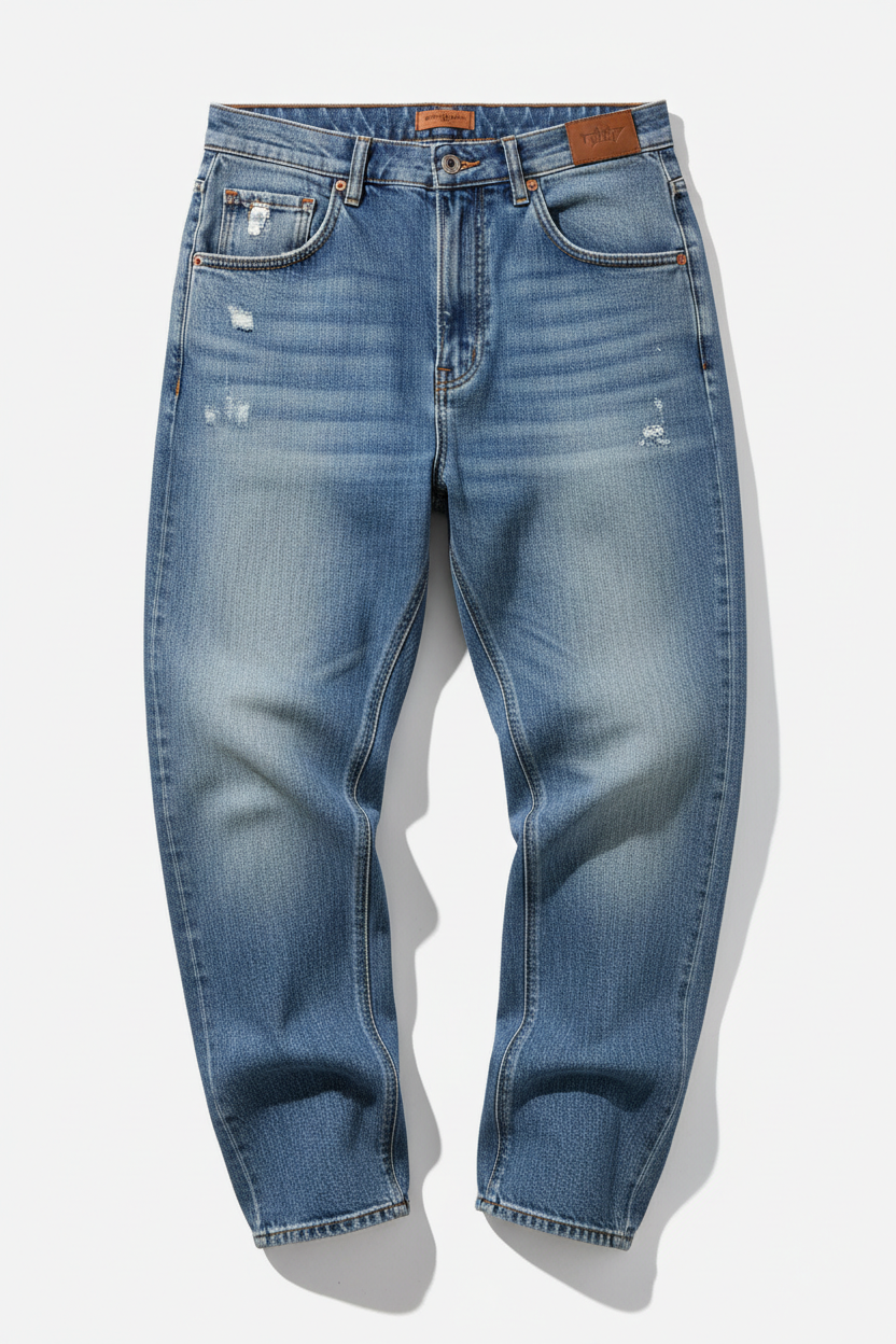 Washed Loose Fit Jeans - Front View