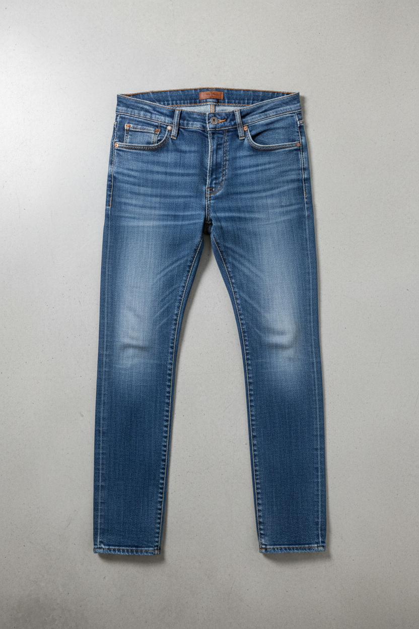 Washed Slim Fit Denim - Flat Lay
