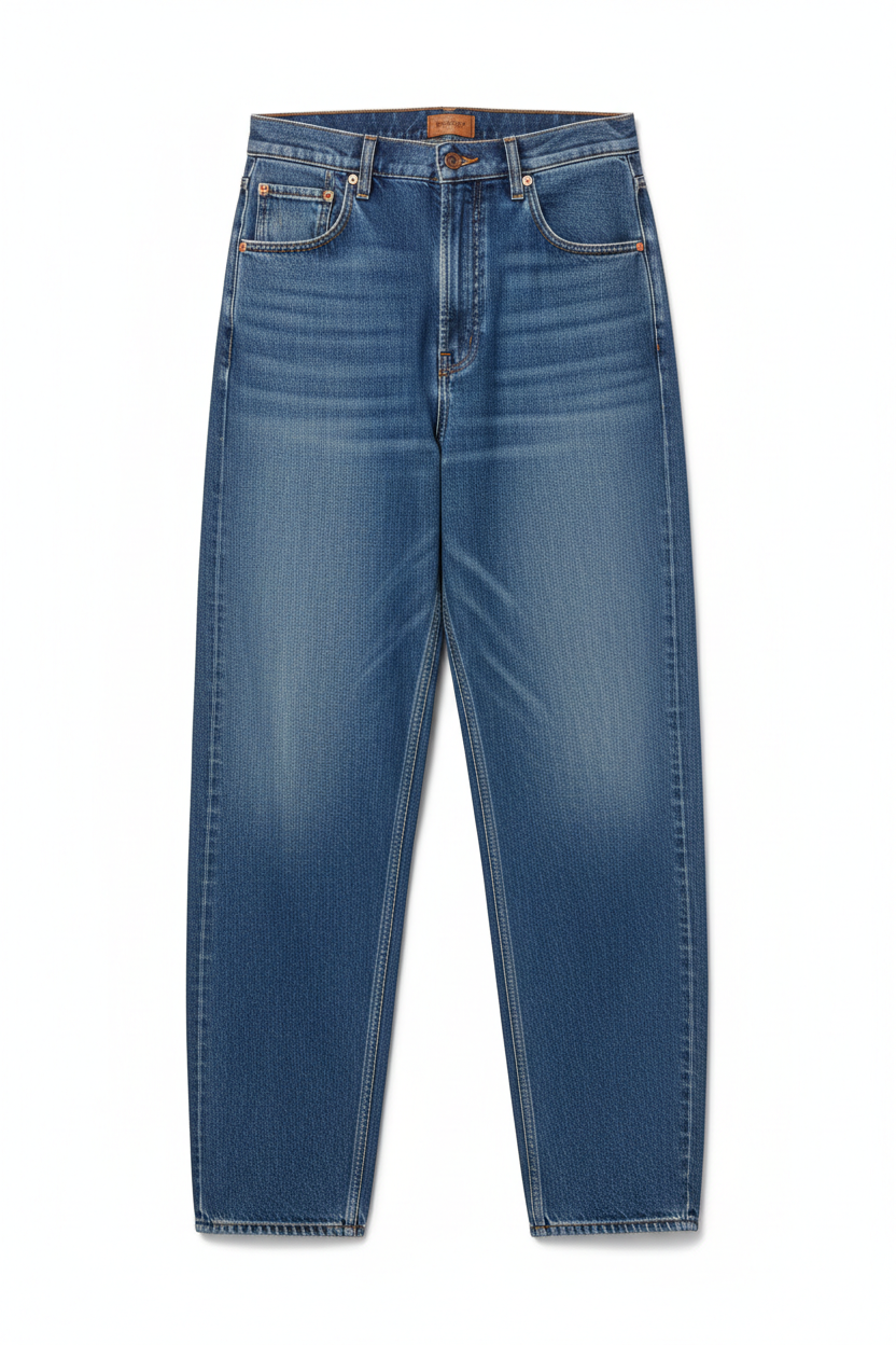 Wide Leg Denim Jeans - Front View