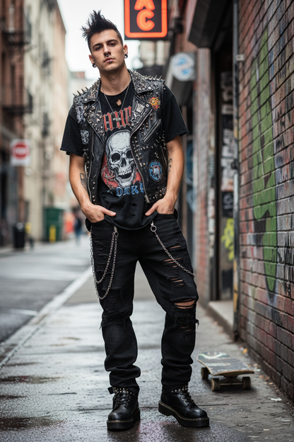 Wide Leg Punk Pants - Lifestyle