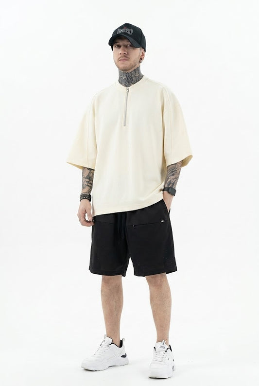 Half Zip Oversized Tee