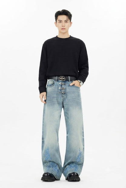 Distressed Bootcut Jeans