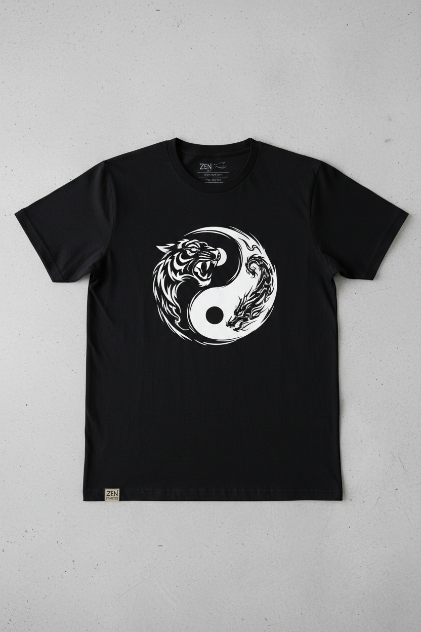 Yin Yang Inspired Tee - Flat Lay